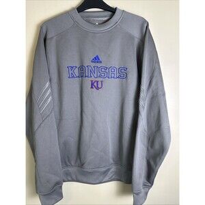 Adidas University of Kansas KU Jayhawks Climawarm Hoodie Sweatshirt Size Small